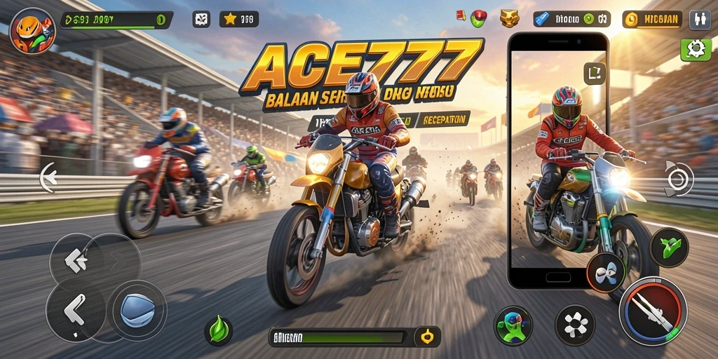 Tampilan gameplay balapan yang seru dan menegangkan di ACE777.