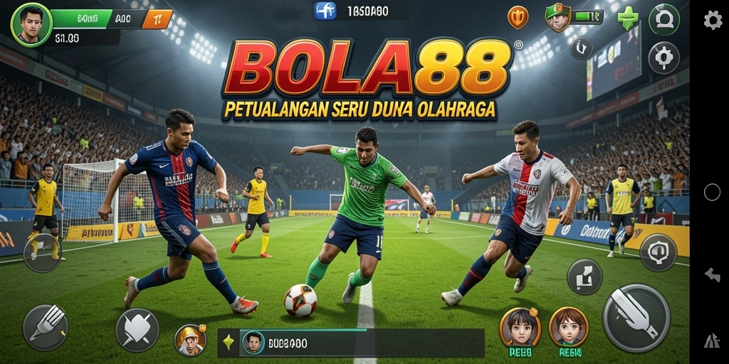 Tangkapan layar utama <strong>BOLA88</strong> menampilkan petualangan seru dalam arena olahraga.