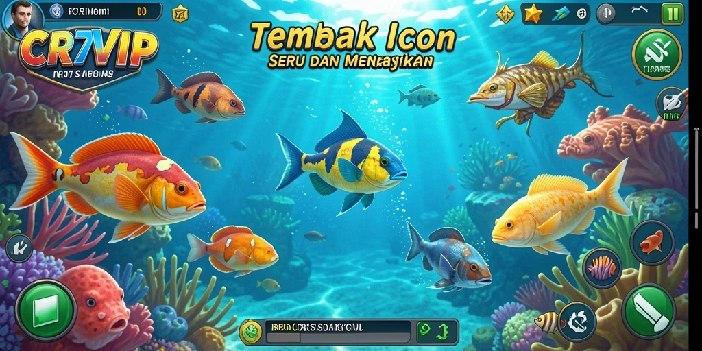 Screenshot permainan Tembak Ikan CR7VIP yang menampilkan aksi seru.