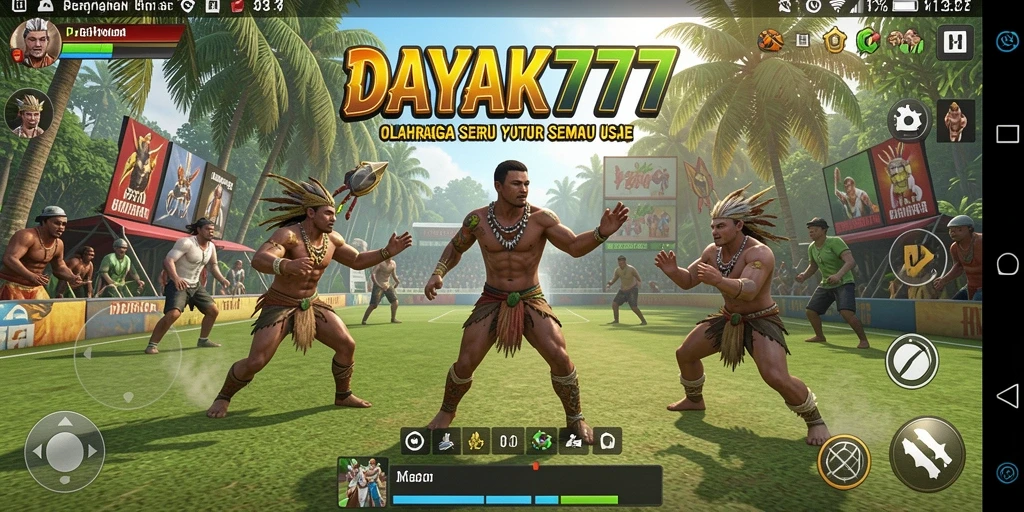 Screenshot menunjukkan aksi seru dalam permainan olahraga.