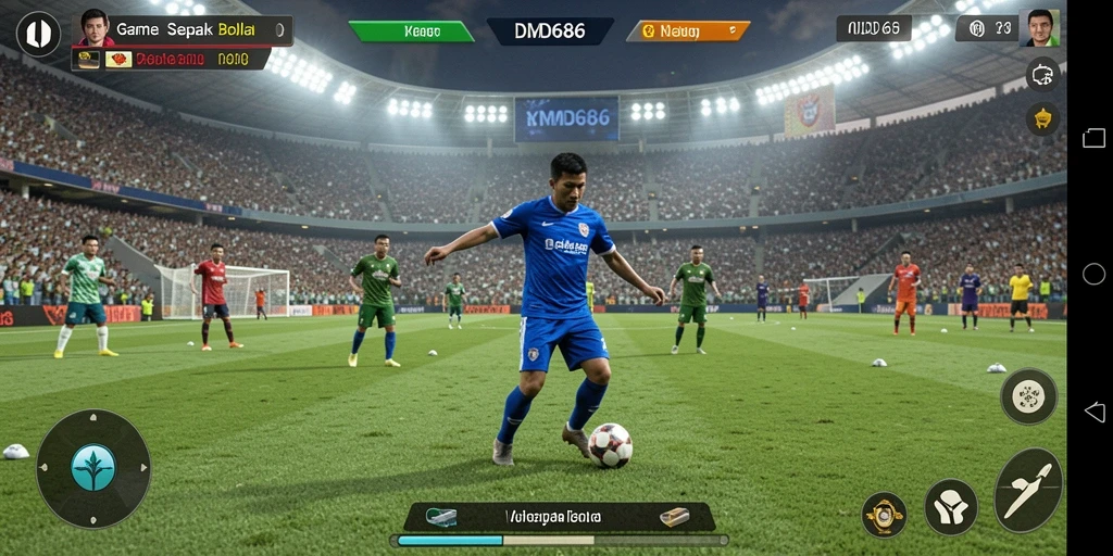 Gameplay seru dan interaktif dari DMD686 di lapangan sepak bola.