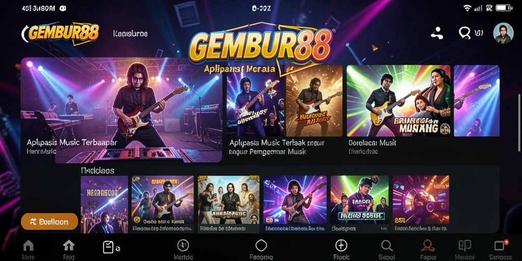 Screenshot gameplay GEMBUR88 yang menampilkan interaksi musik yang seru.