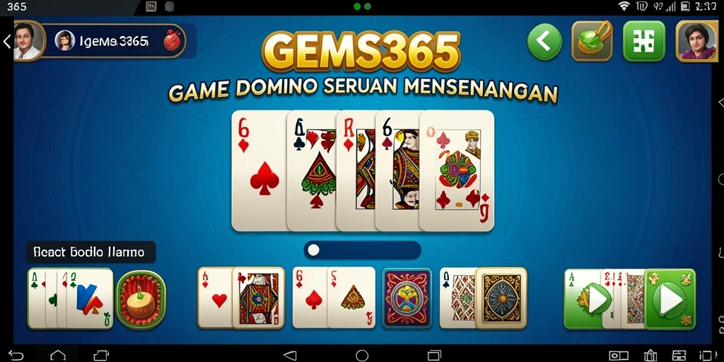Tampilan menarik dari game GEMS365 saat bermain domino.
