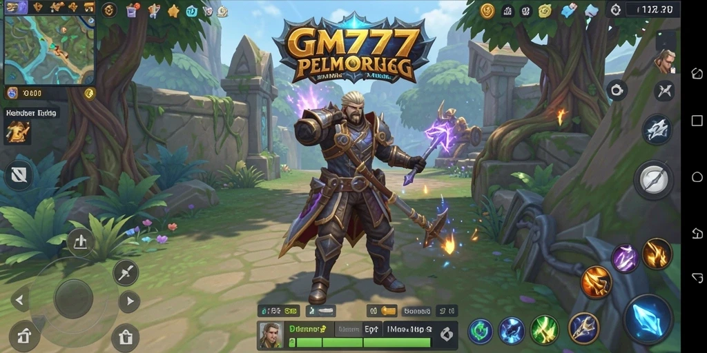 Screenshot GM777 menampilkan aksi dinamis dalam pertempuran MMORPG.