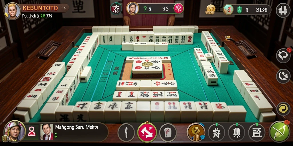 Tangkapan layar KEBUNTOTO menunjukkan momen mendebarkan dalam permainan Mahjong.
