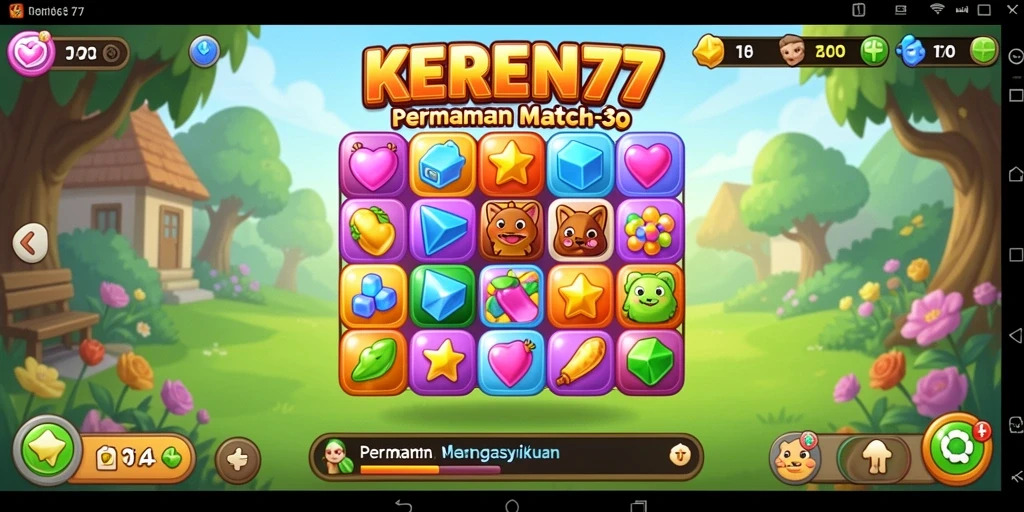Tampilan gameplay seru dan penuh warna di KEREN77.