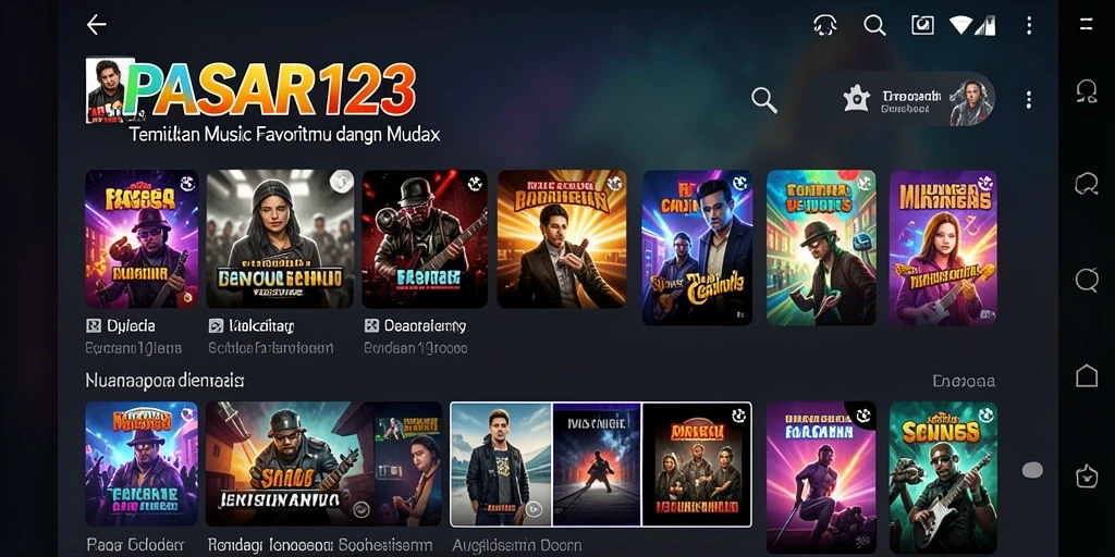 Screenshot gameplay PASAR123 menunjukkan antarmuka yang intuitif dan akses mudah ke musik.