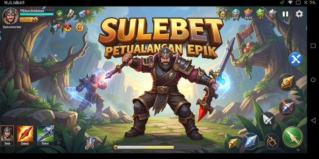 Screenshot SULEBET menampilkan karakter beraksi dalam pertempuran RPG yang mendebarkan.