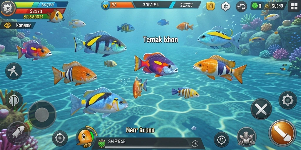 Tangkapan layar menampilkan aksi seru dalam permainan Tembak Ikan SVIP5.