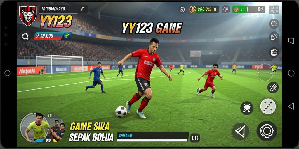 Tampilan gameplay menegangkan dalam pertandingan sepak bola YY123.